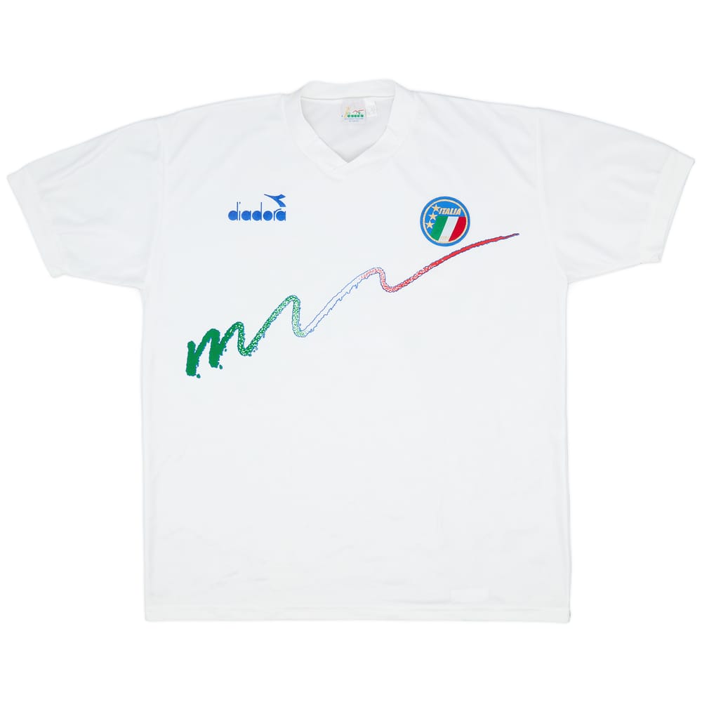 1990-91 Italy Diadora Training Shirt - 9/10 - (XL)