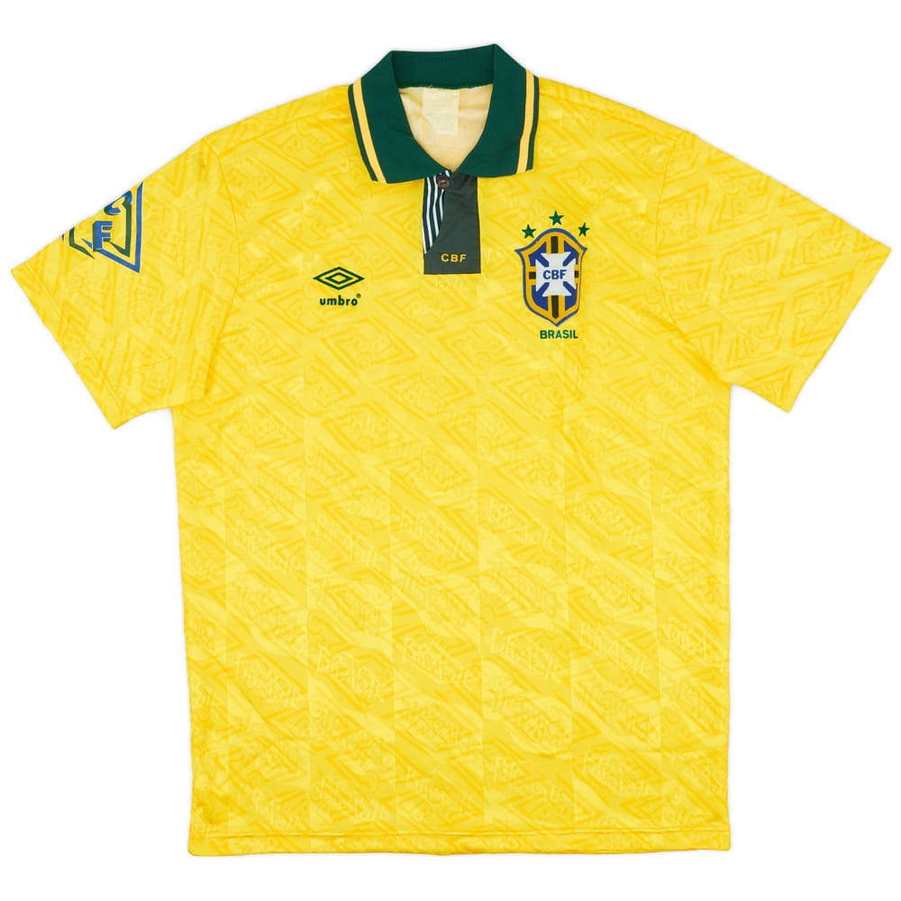 1991-93 Brazil Home Shirt - 8/10 - (L)