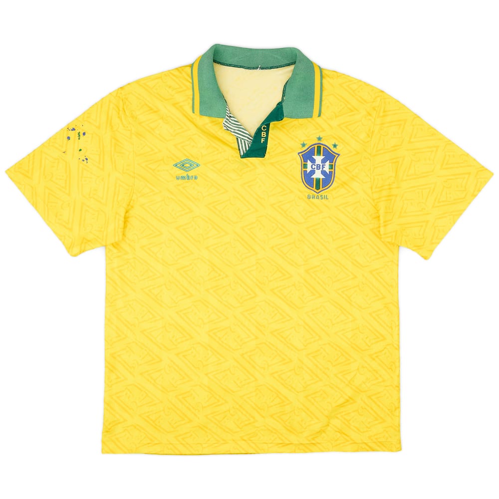 1991-93 Brazil Home Shirt - 6/10 - (L)