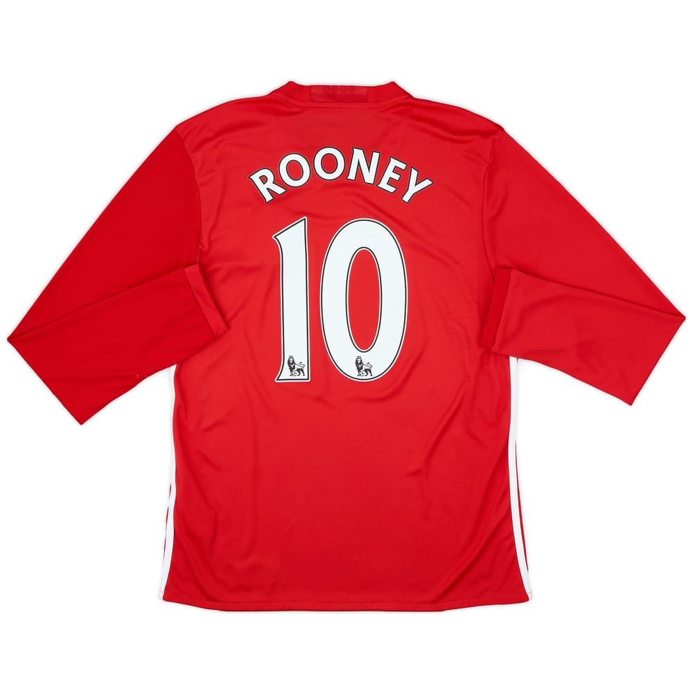 2016-17 Manchester United Home L/S Shirt Rooney #10 - 10/10 - (M)