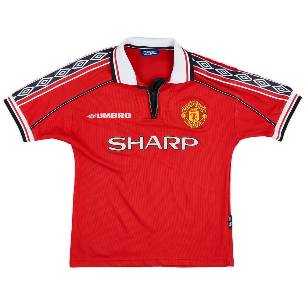 1998-00 Manchester United Home Shirt - 7/10 - (Y)