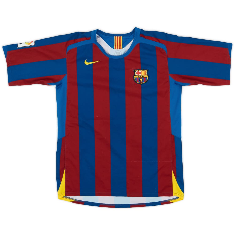 2005-06 Barcelona Home Shirt - 8/10 - (XL.Boys)
