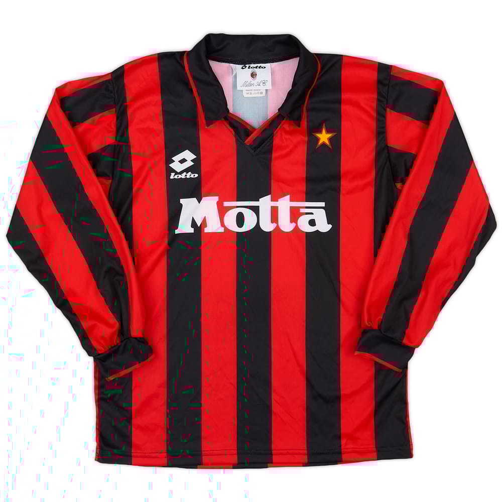 1993-94 AC Milan Home L/S Shirt - 9/10 - (S)