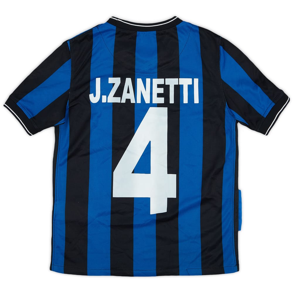 2009-10 Inter Milan Home Shirt J.Zanetti #4 - 7/10 - (S.Boys)