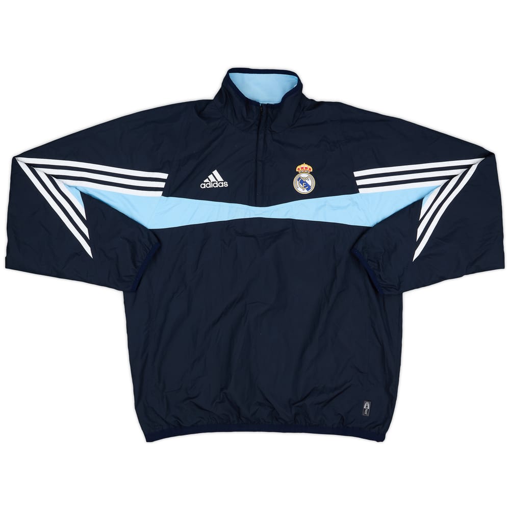 2003-04 Real Madrid adidas Reversible 1/4 Zip Drill Top - 9/10 - (M/L)