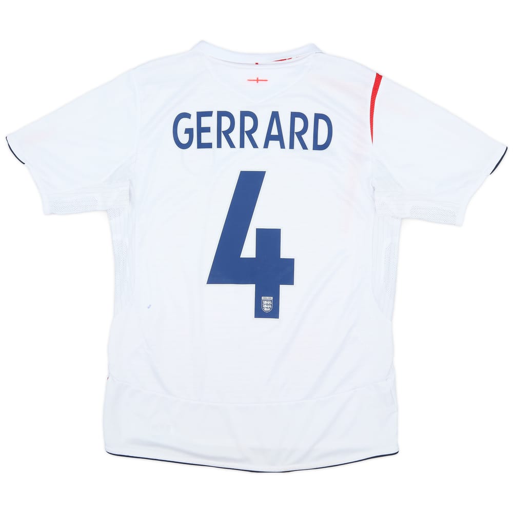 2005-07 England Home Shirt Gerrard #4 - 8/10 - (M)