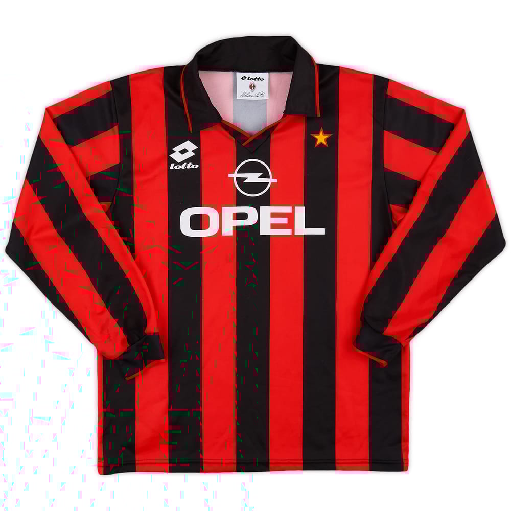 1994-95 AC Milan Home L/S Shirt - 8/10 - (XL.Boys)
