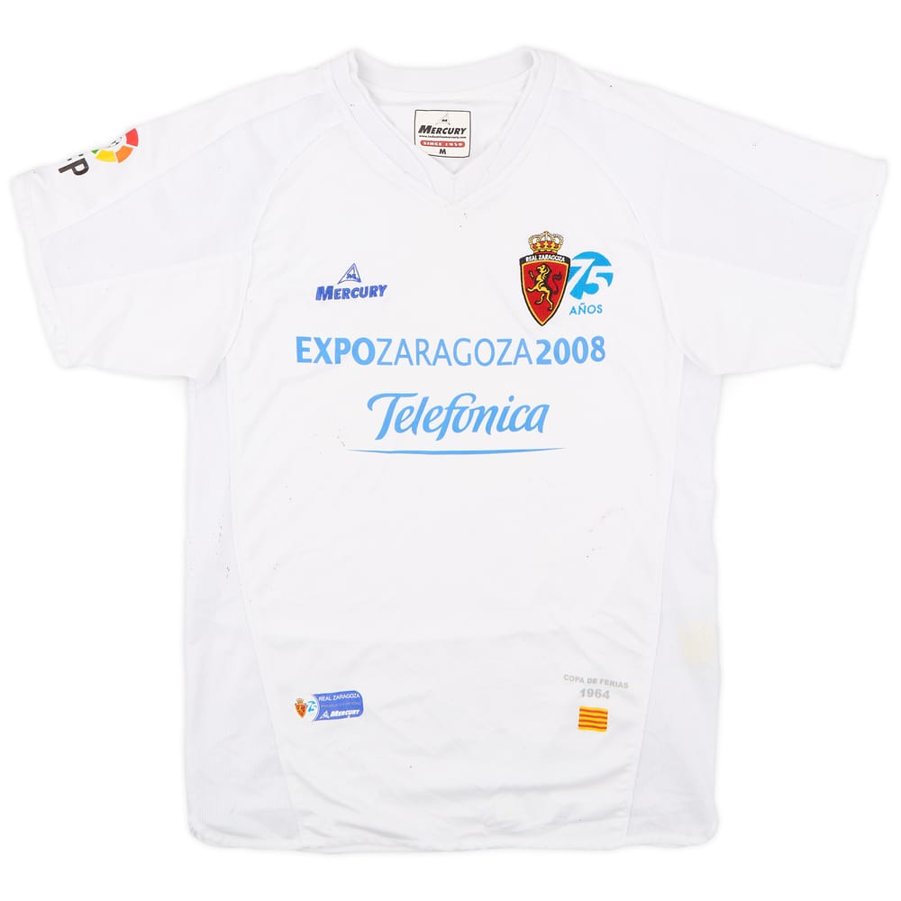 2007-08 Real Zaragoza Home Shirt - 4/10 - (M)