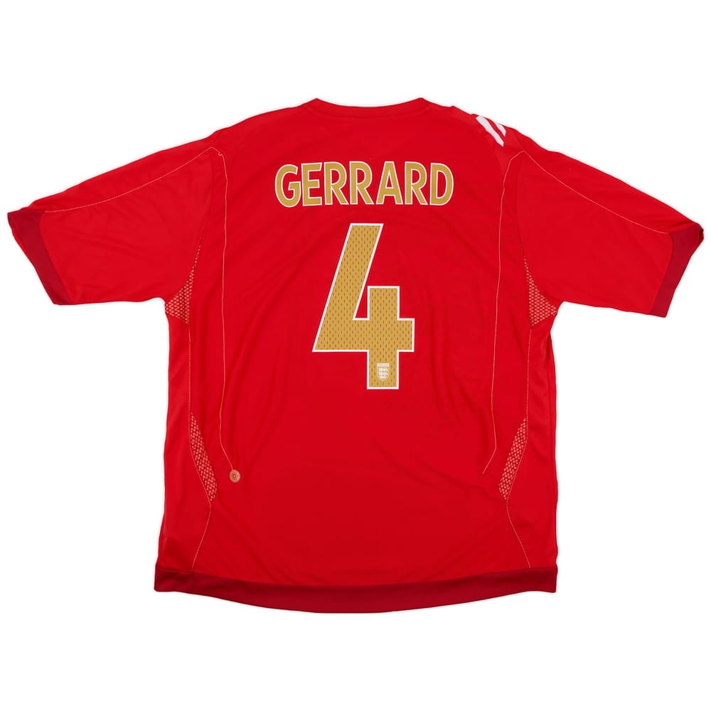 2006-08 England Away Shirt Gerrard #4 - 8/10 - (XXL)