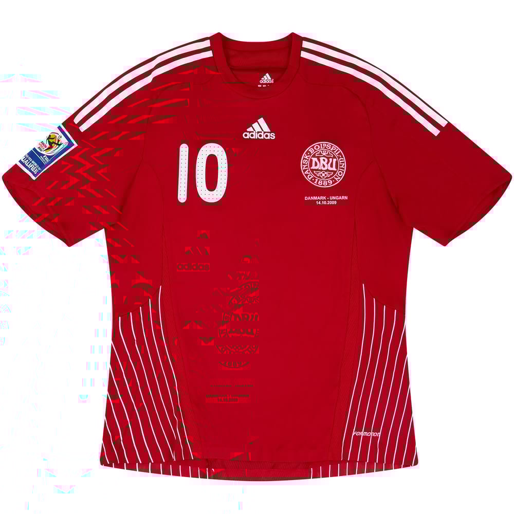 2009 Denmark Match Worn Home Shirt #10 (Rommedahl) v Hungary