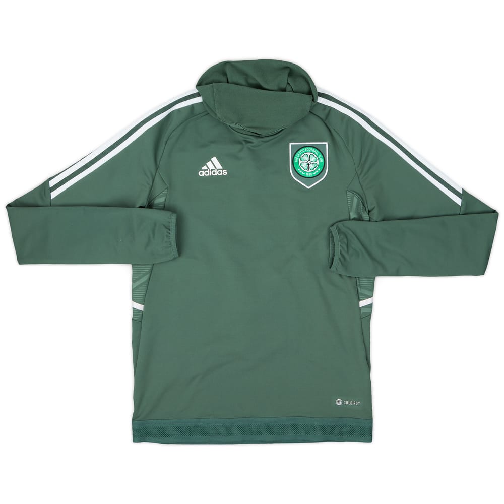 2022-23 Celtic adidas Hooded Drill Top - 9/10 - (S)