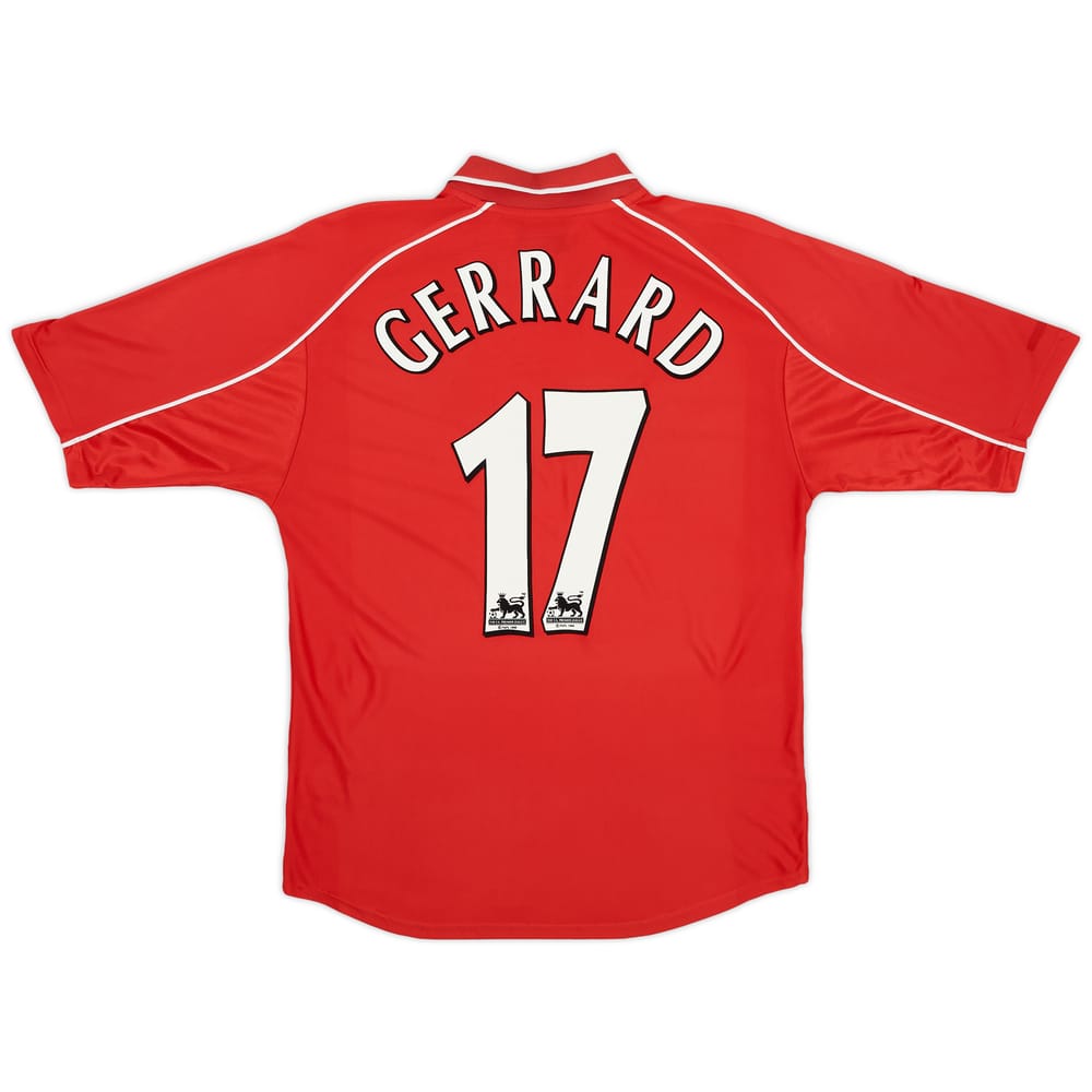2000-02 Liverpool Home Shirt Gerrard #17 - 8/10 - (L)