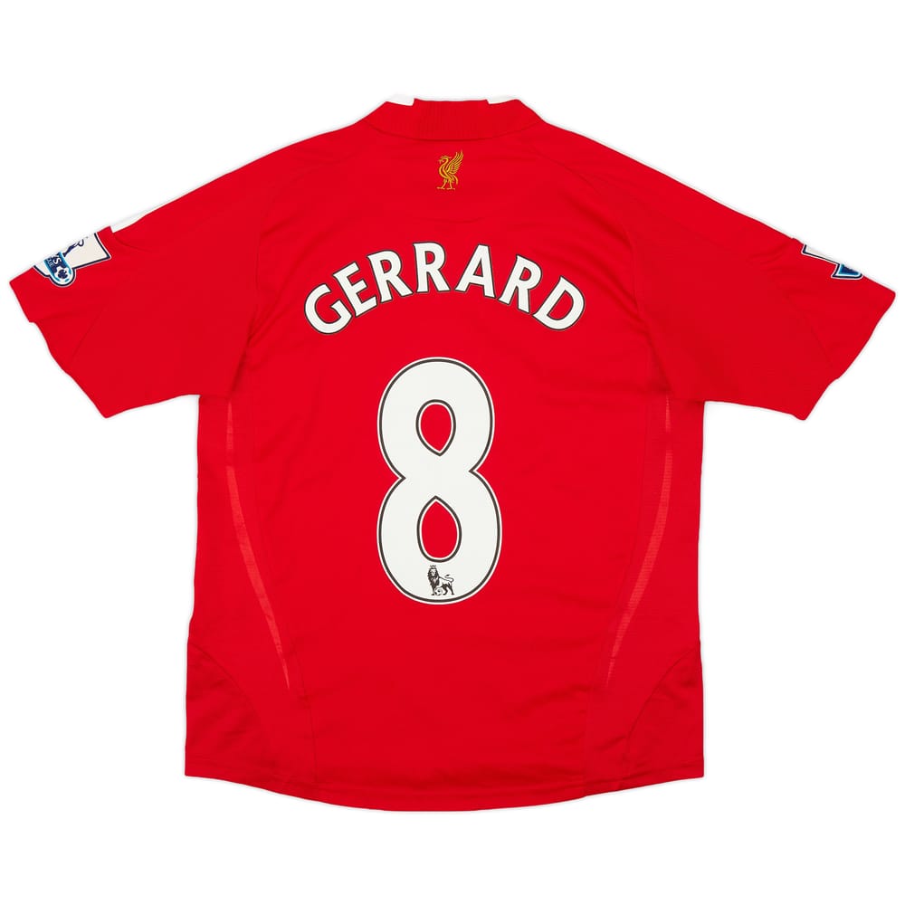 2008-10 Liverpool Home Shirt Gerrard #8 - 7/10 - (M.Boys)
