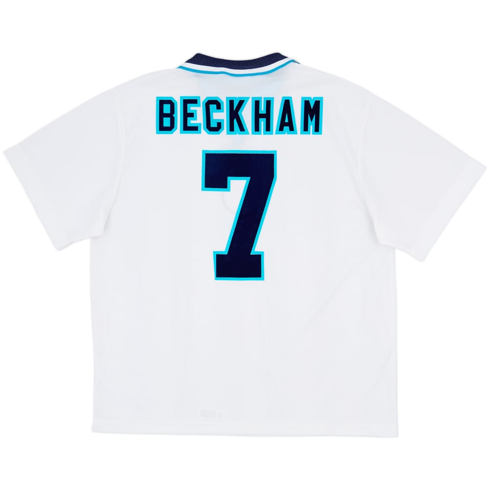 1995-97 England Home Shirt Beckham #7 - 8/10 - (XXL)