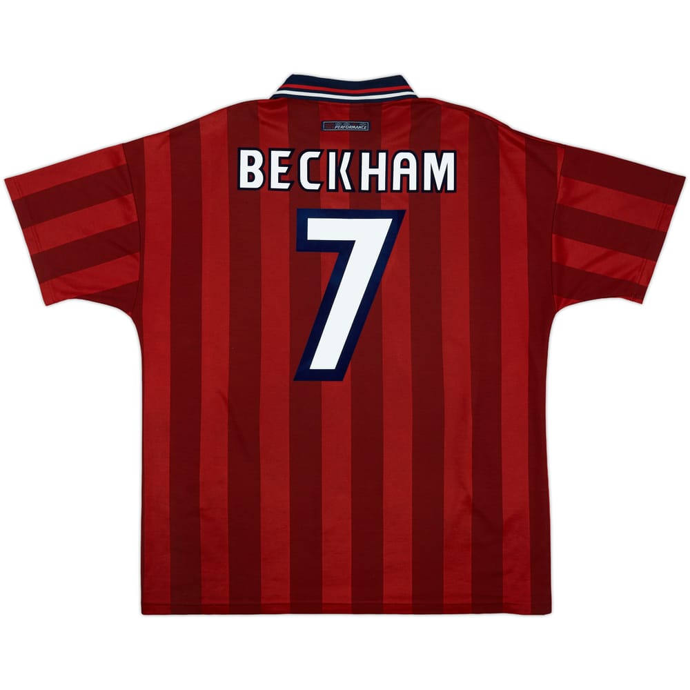 1997-99 England Away Shirt Beckham #7 - 4/10 - (XL)