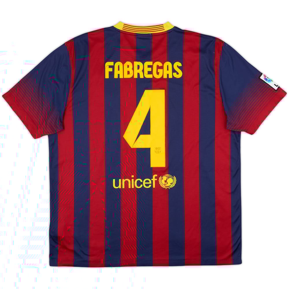 2013-14 Barcelona Home Shirt Fabregas #4 - 6/10 - (XL)