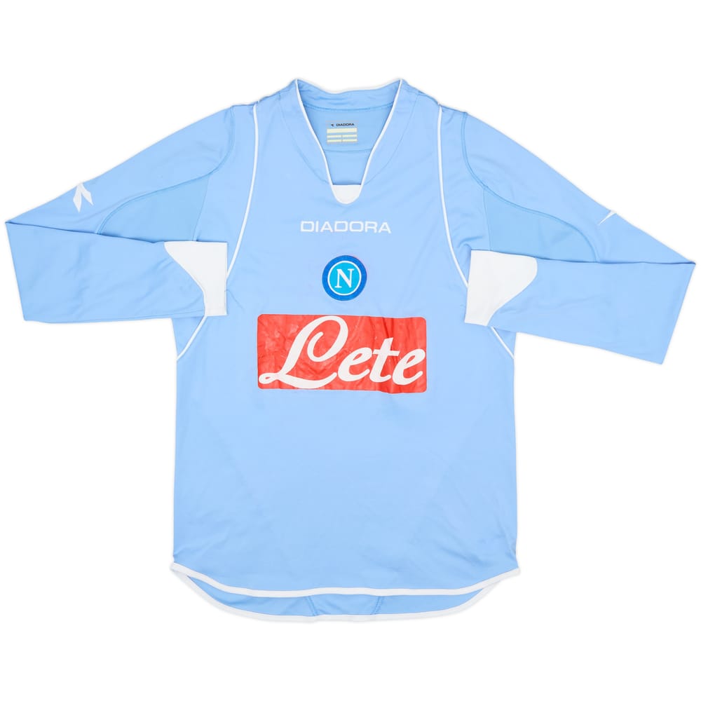 2007-08 Napoli Home L/S Shirt - 5/10 - (S)