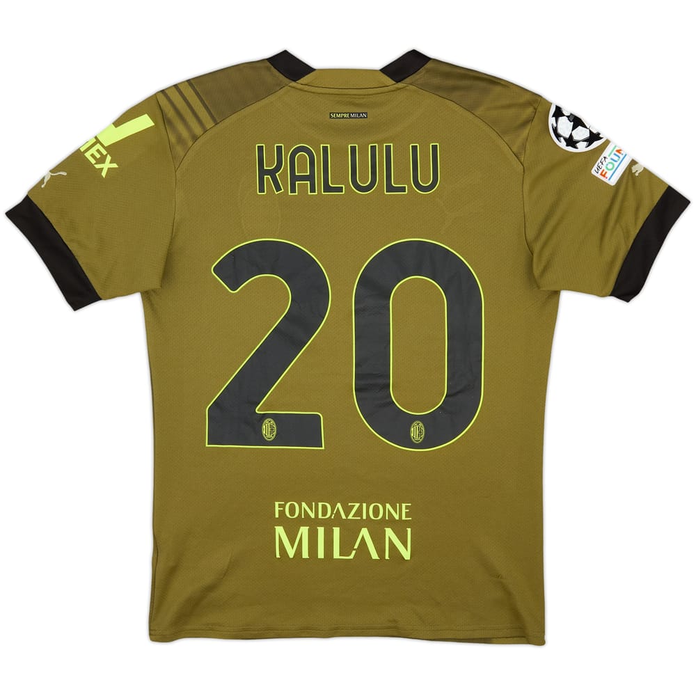 2022-23 AC Milan Third Shirt Kalulu #20 - 7/10 - (S)