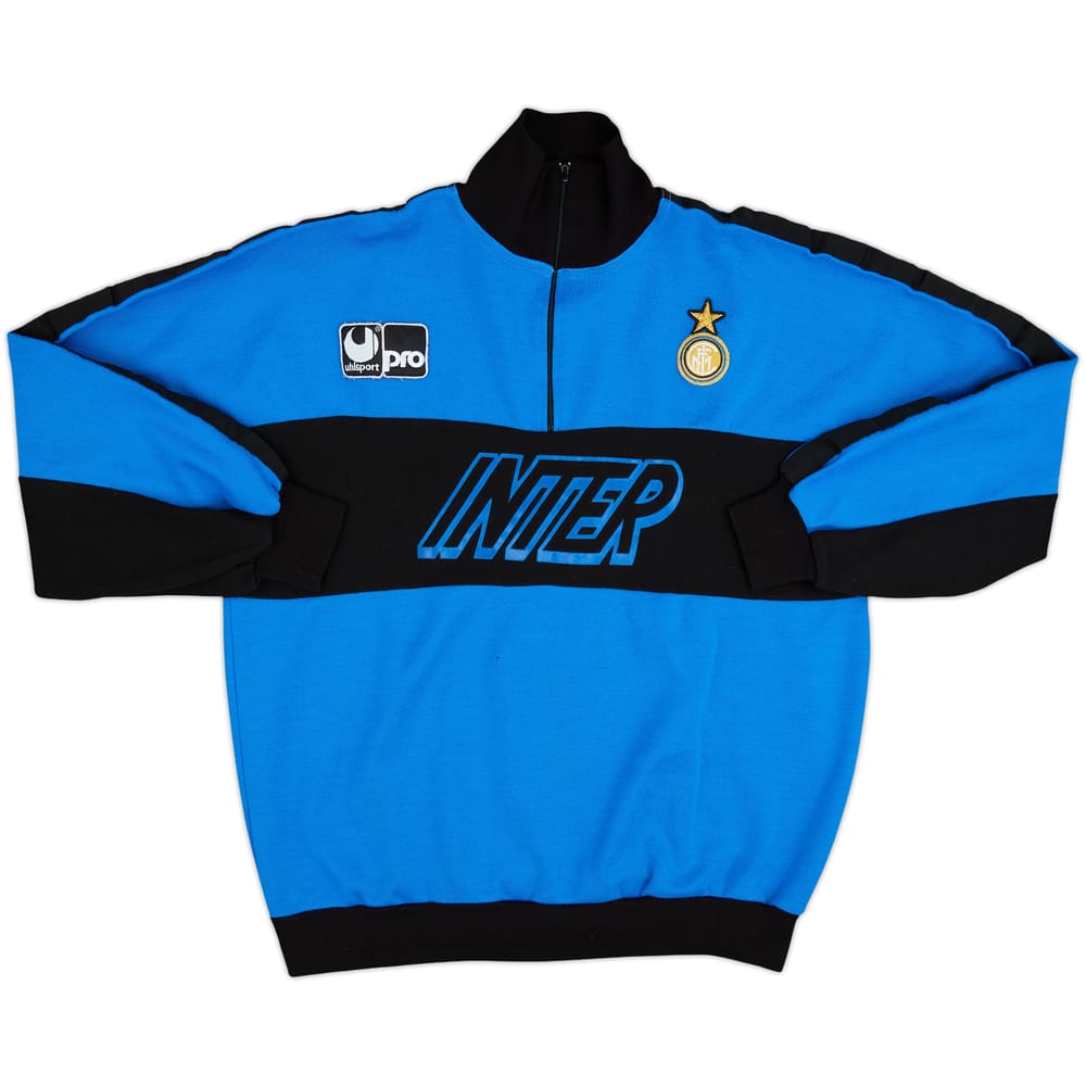 1990-91 Inter Milan Uhlsport 1/4 Zip Sweat Top - 5/10 - (M)
