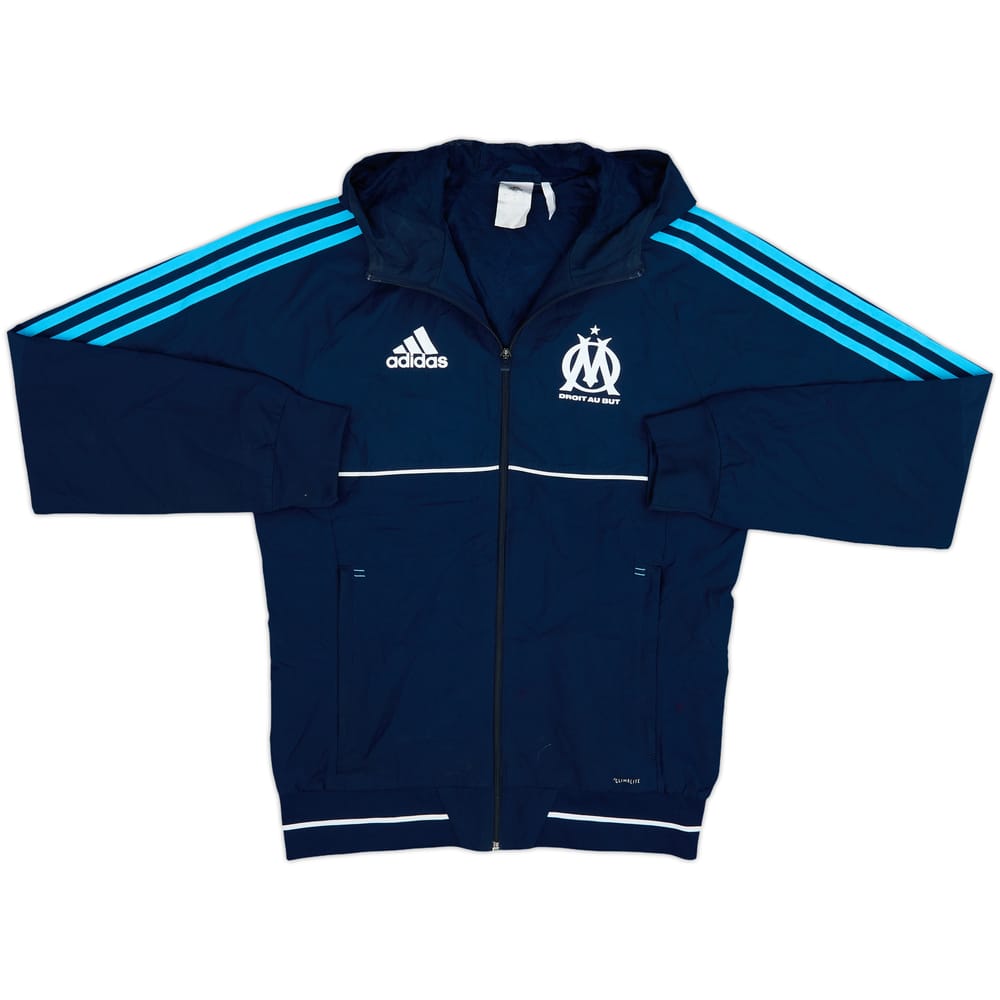 2017-18 Olympique Marseille adidas Hooded Track Jacket - 8/10 - (S)