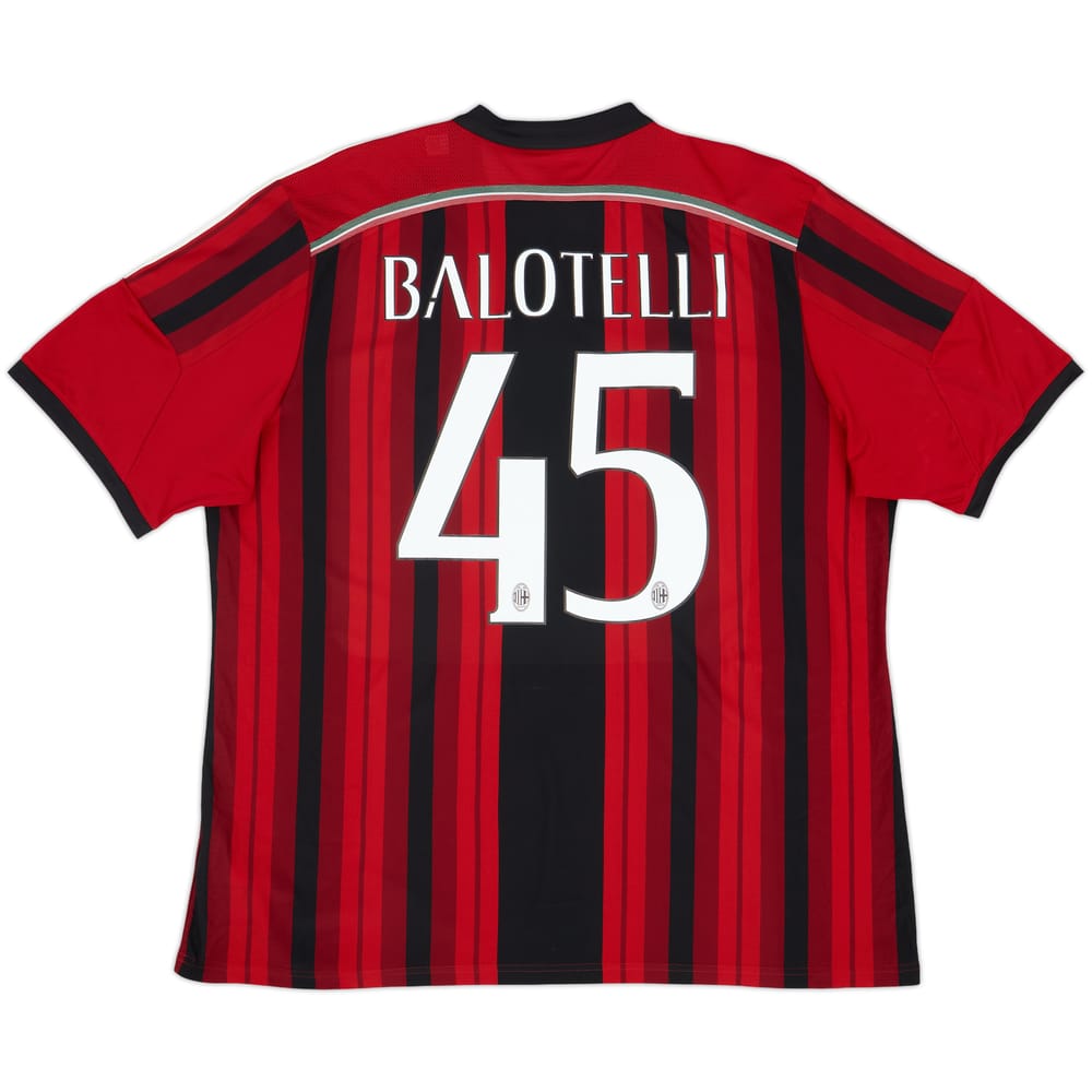 2014-15 AC Milan Home Shirt Balotelli #45 - 6/10 - (XXL)