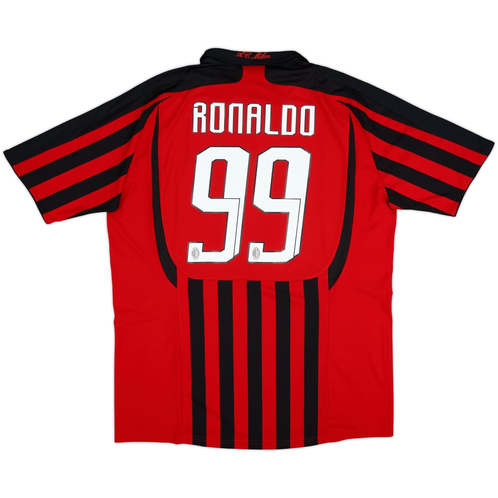 2007-08 AC Milan Home Shirt Ronaldo #99 - 7/10 - (XL)