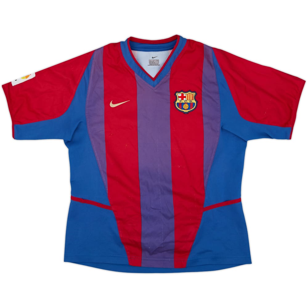 2002-03 Barcelona Home Shirt - 5/10 - (L.Boys)