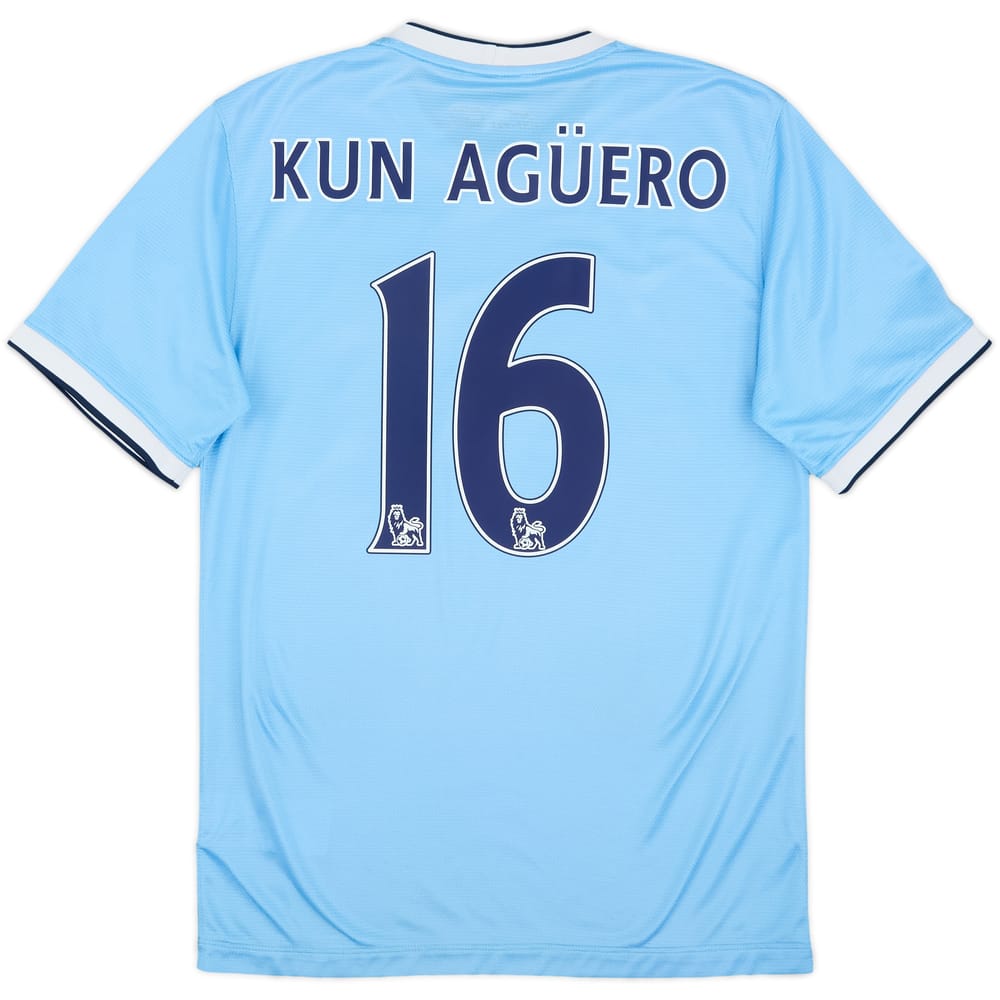 2013-14 Manchester City Home Shirt Kun Aguero #16 - 7/10 - (S)