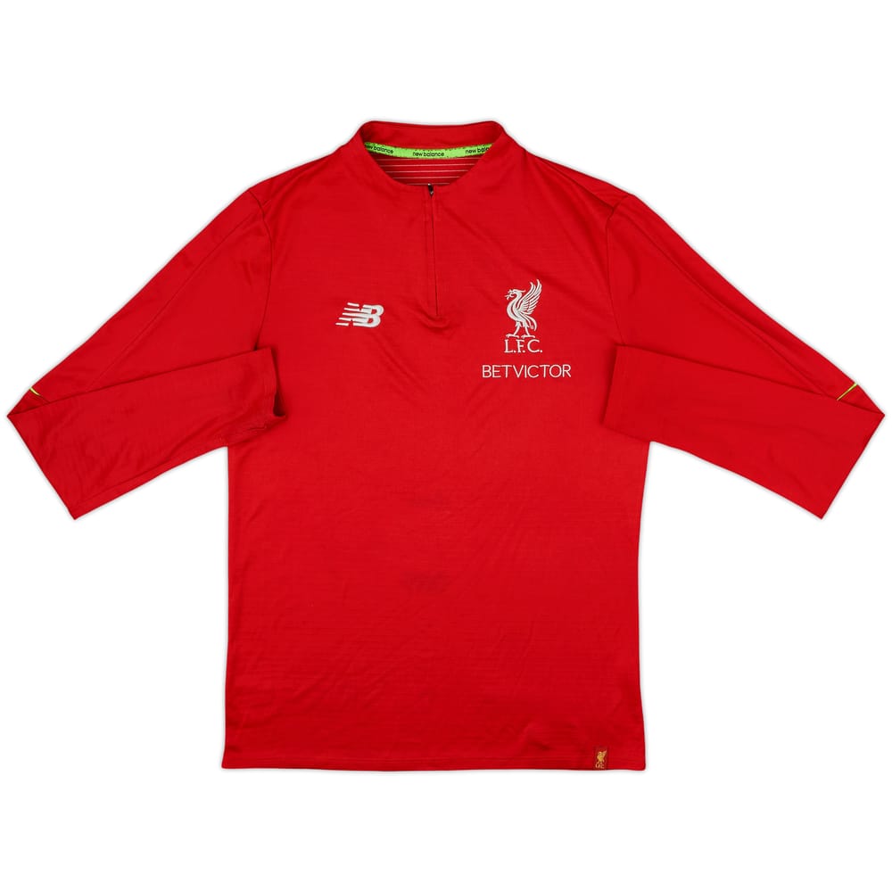 2017-18 Liverpool New Balance 1/4 Zip Training Top - 8/10 - (S)