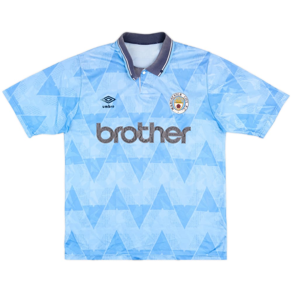 1991-93 Manchester City Home Shirt - 5/10 - (L)