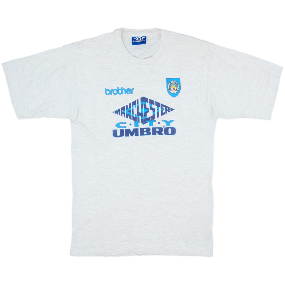 1995-97 Manchester City Umbro Cotton Tee - 9/10 - (L)