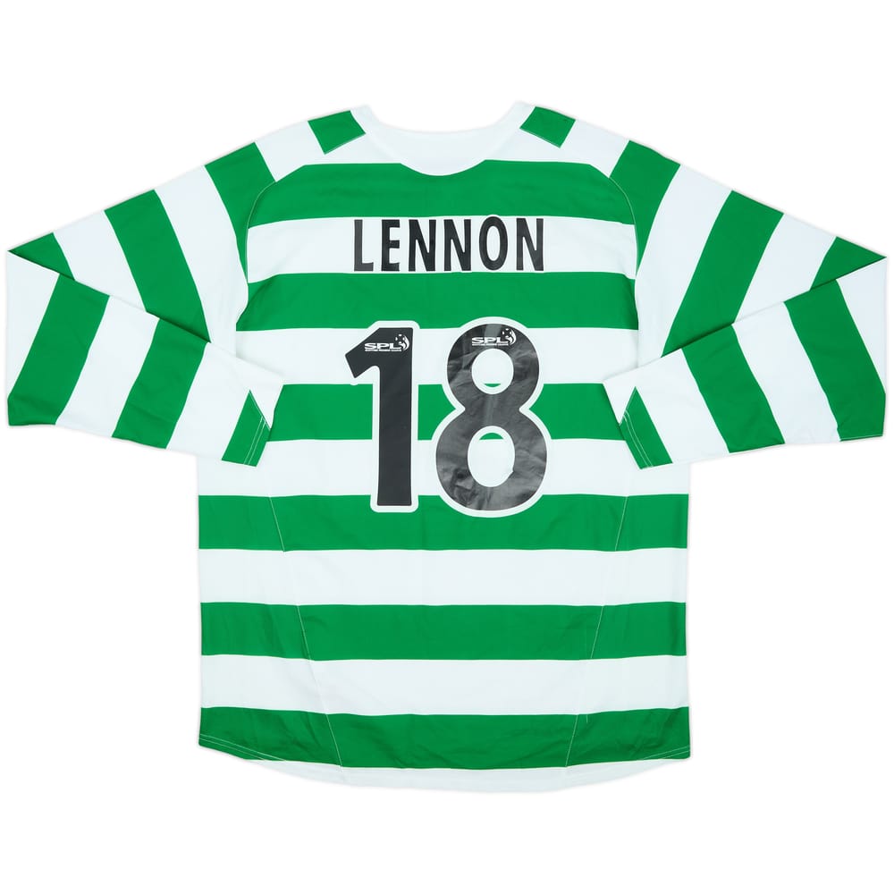 2005-07 Celtic Home L/S Shirt Lennon #18 - 5/10 - (L)