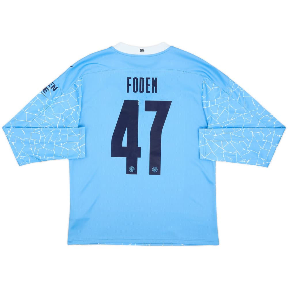 2020-21 Manchester City Home L/S Shirt Foden #47 - 6/10 - (L)