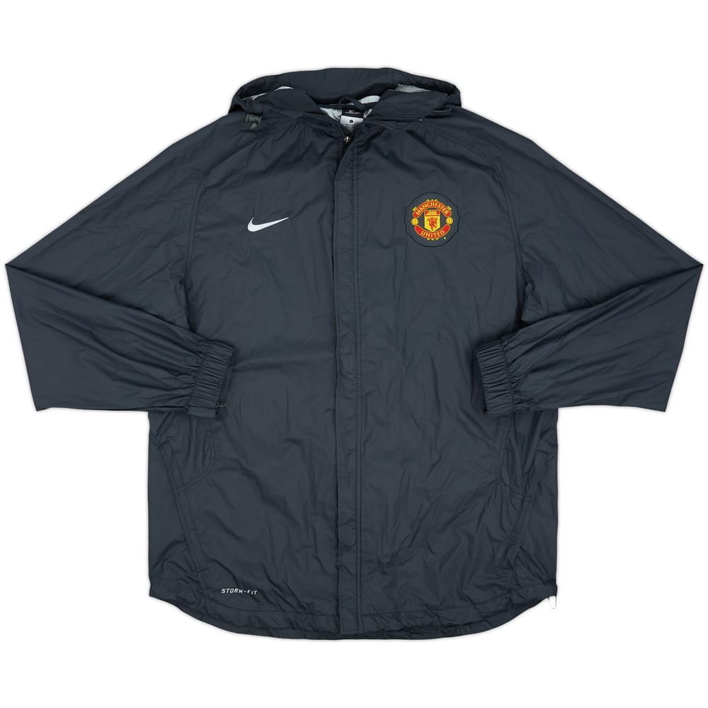 2010-11 Manchester United Nike Hooded Rain Jacket - 10/10 - (L)