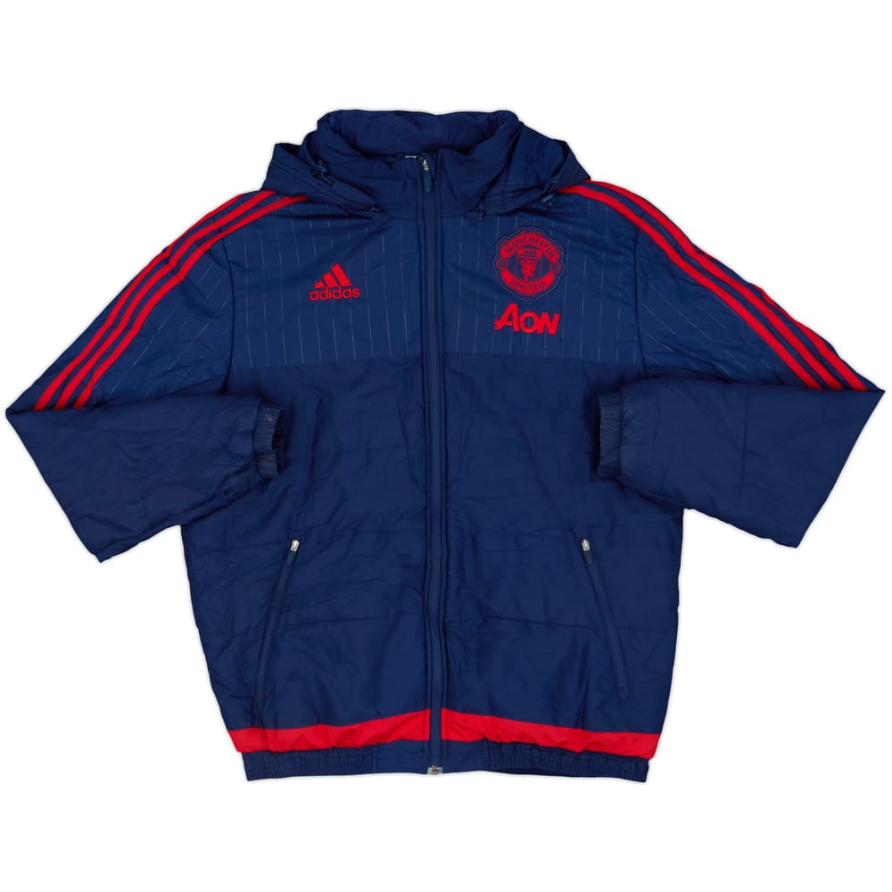 2015-16 Manchester United adidas Padded Bench Coat - 8/10 - (M)