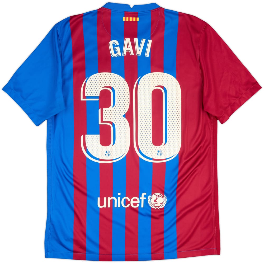 2021-22 Barcelona Home Shirt Gavi #30 - 8/10 - (M)