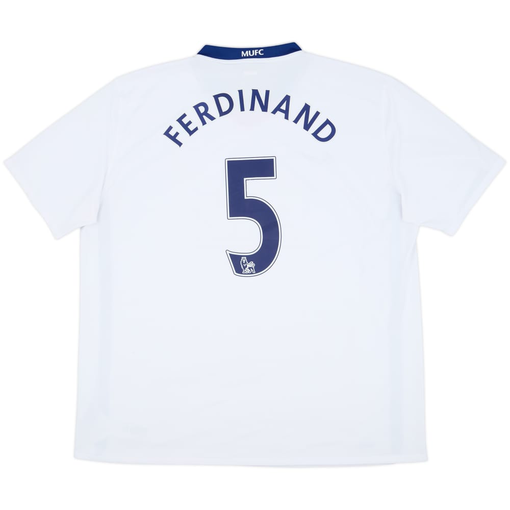 Camiseta de visitante del Manchester United 2008-10 Ferdinand #5 - 9/10 - (XXL)