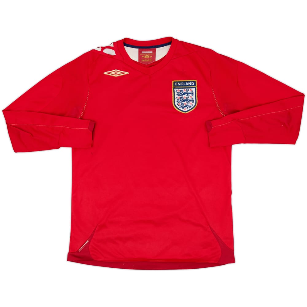 2006-08 England Away L/S Shirt - 4/10 - (S)
