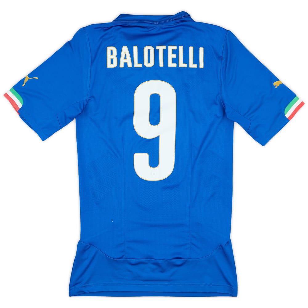 2014-15 Italy Player Issue Home Shirt Balotelli #9 - 9/10 - (L)