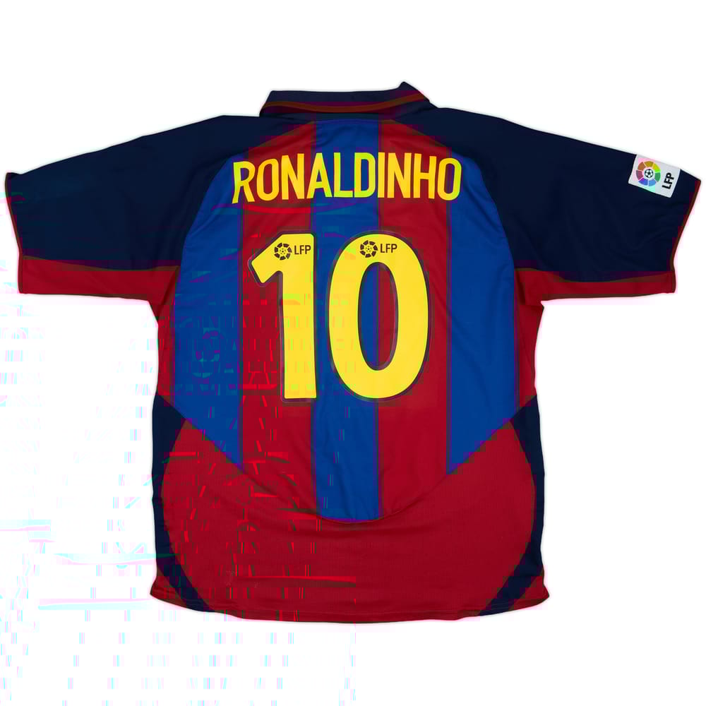 2003-04 Barcelona Home Shirt Ronaldinho #10 - 8/10 - (L)
