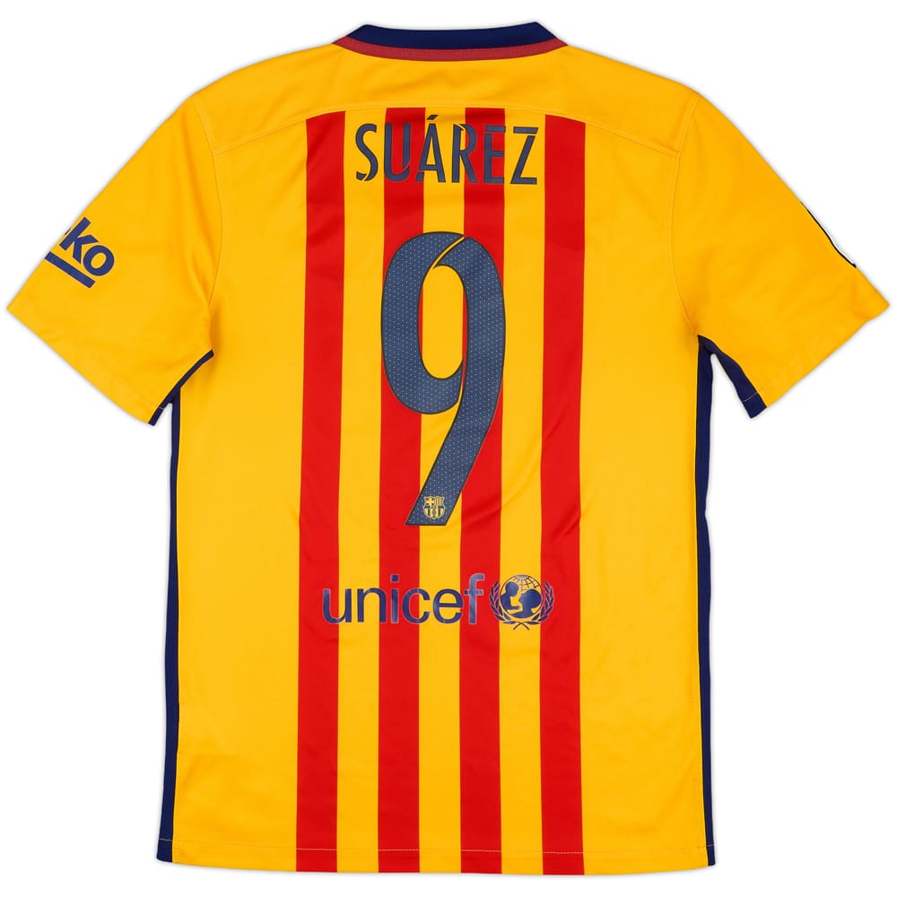 2015-16 Barcelona Away Shirt Suarez #9 - 8/10 - (S)