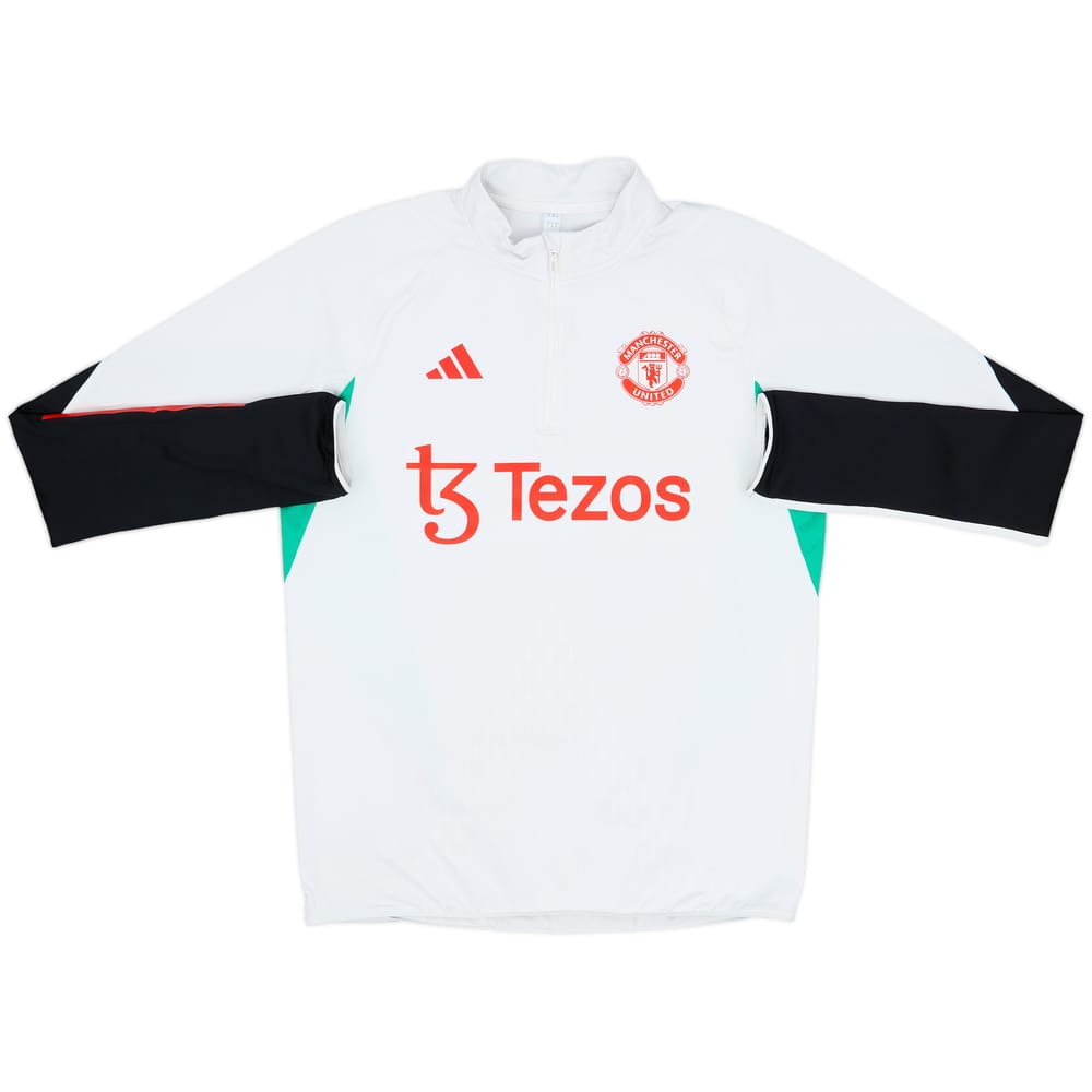 2023-24 Manchester United adidas 1/4 Zip Drill Top - 8/10 - (M)