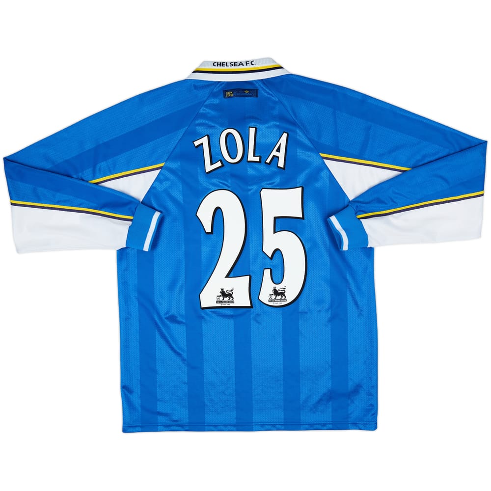1997-99 Chelsea Home L/S Shirt Zola #25 - 9/10 - (L)