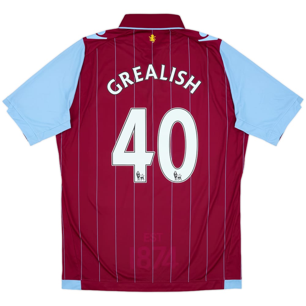 2014-15 Aston Villa Home Shirt Grealish #40 - 9/10 - (XL)