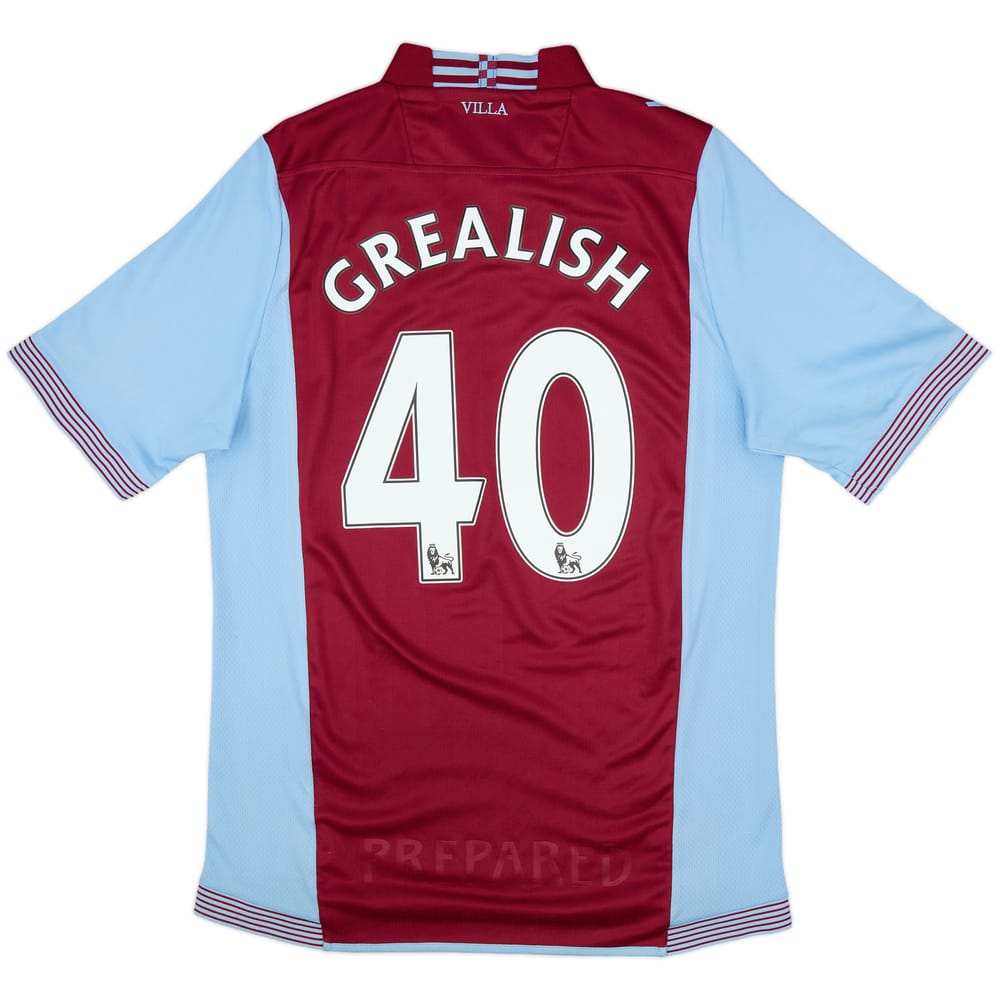 2013-14 Aston Villa Home Shirt Grealish #40 - 7/10 - (L)