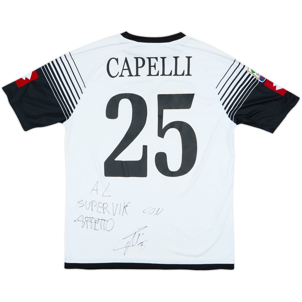 2014-15 Camiseta de local del Cesena de utilería autografiada Capelli #25