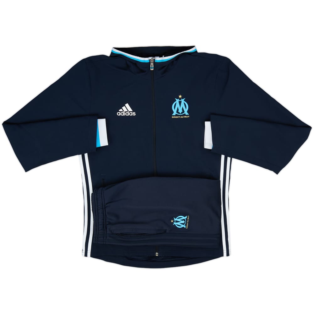 2016-17 Olympique Marseille adidas Hooded Tracksuit - 7/10 - (S)