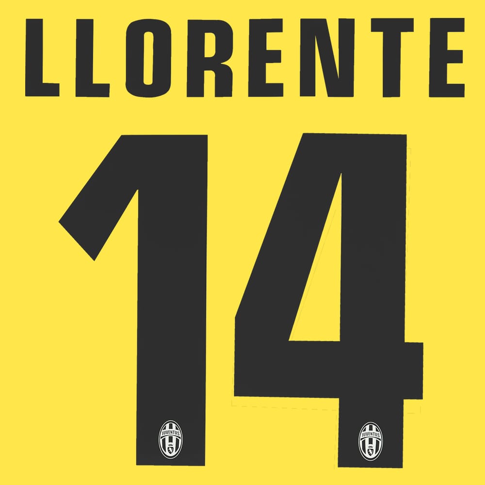 2012-14 Juventus Third Llorente #14 Name Set