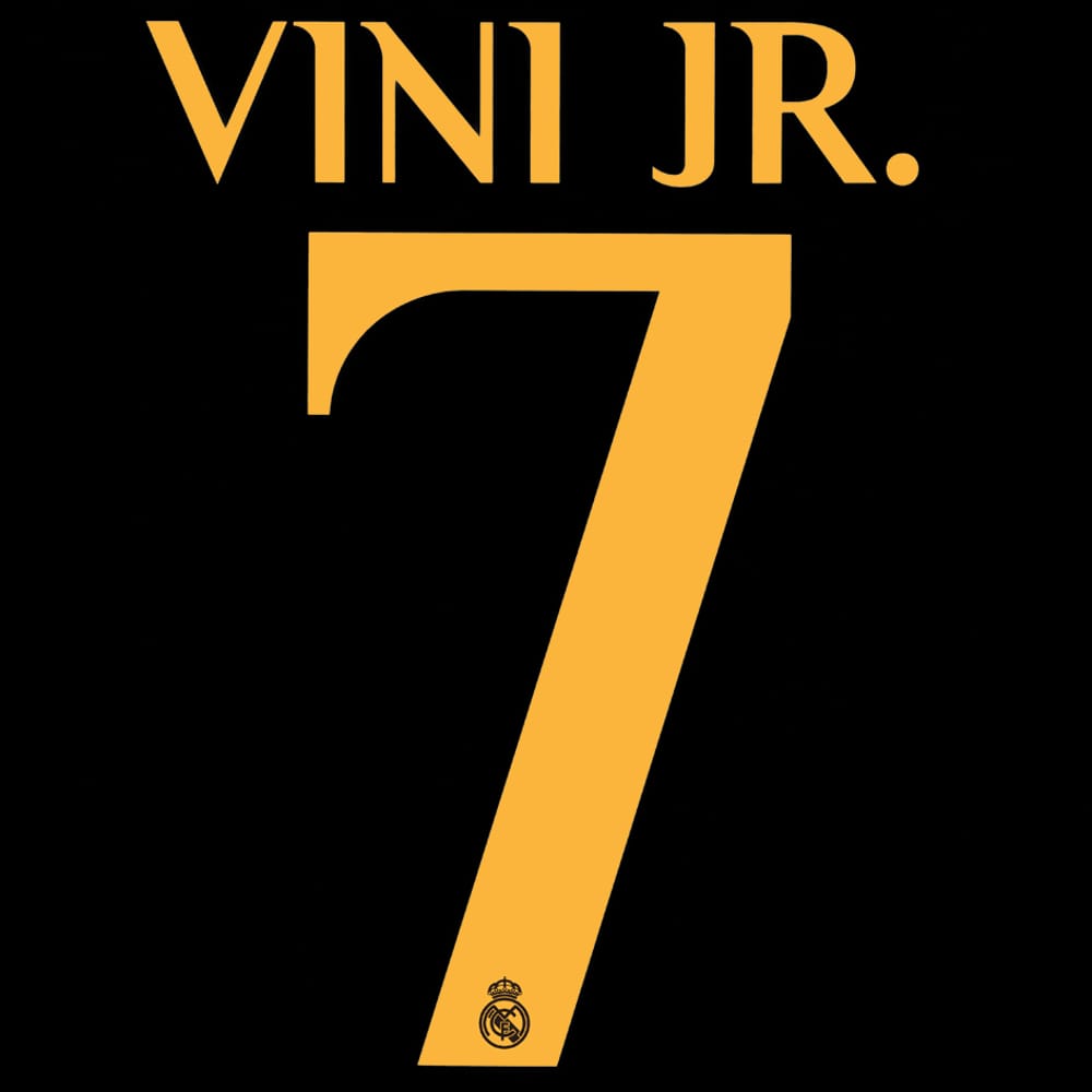 2023-24 Real Madrid Away/Third Cup Vini Jr #7 Name Set