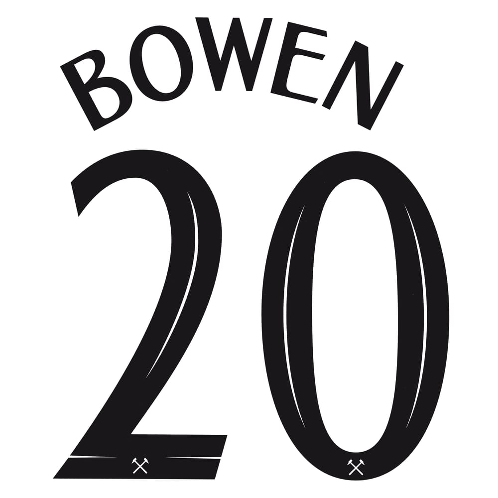 2022-23 West Ham Third Cup Bowen #20 Name Set